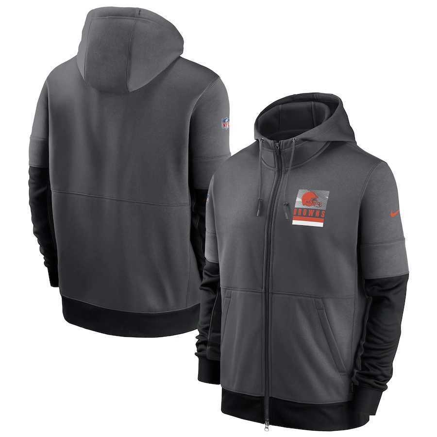 Men's Cleveland Browns New 2020 Nike Gray Black Fan Gear Mascot Performance Full Zip Hoodie,We sell and wholesale Men's Cleveland Browns New 2020 Nike Gray Black Fan Gear Mascot Performance Full Zip Hoodie on line form chian!